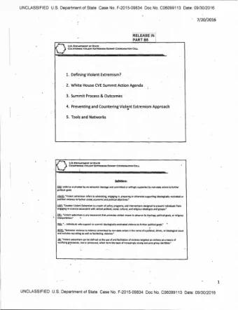 5. To:&gt;ols and Networks 01' STATK COUHTW:It1NG V'IOUINr EX'ntllMISM SUMMIT COOIODINA'nON
