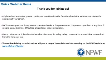 Thank you for joining us!  All phone lines are muted; please type in your questions into the