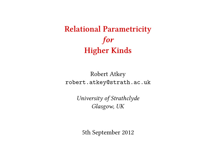 relational parametricity