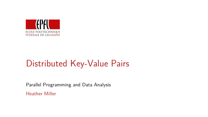 distributed key value pairs