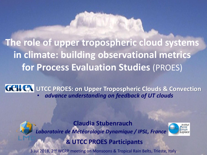 the role of upper tropospheric cloud systems