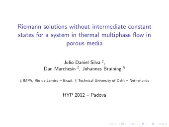 Riemann solutions without intermediate constant  states for a system in thermal multiphase flow in
