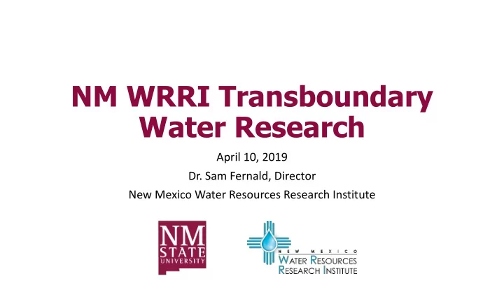 water research