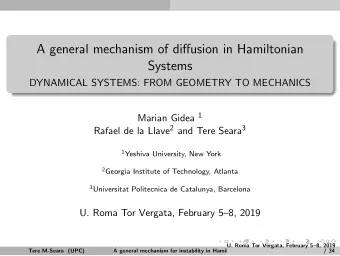 A general mechanism of diffusion in Hamiltonian  Systems  DYNAMICAL SYSTEMS: FROM GEOMETRY TO