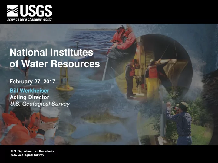 national institutes of water resources