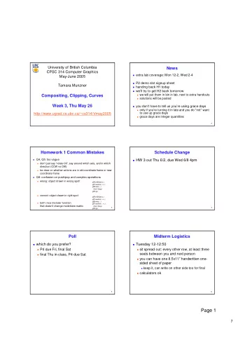 Page 1  1  Midterm Topics  Reading: Today  H1, P1, H2, P2  FCG Chapter 11  pp 209-214