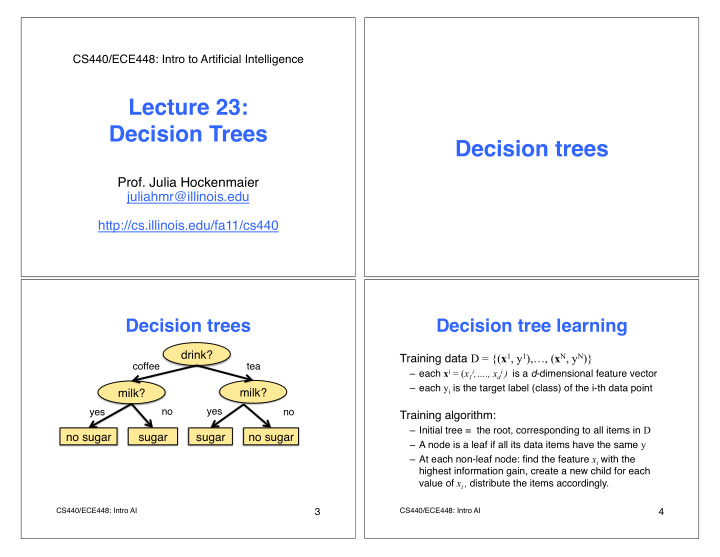 lecture 23 decision trees decision trees