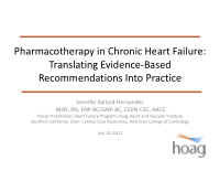 pharmacotherapy in chronic heart failure pharmacotherapy