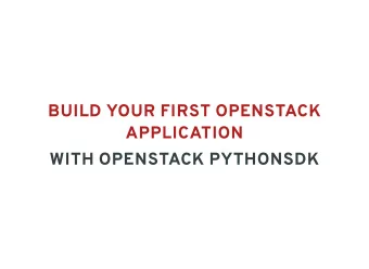BUILD YOUR FIRST OPENSTACK  APPLICATION  WITH OPENSTACK PYTHONSDK  VICTORIA MARTINEZ DE LA  CRUZ