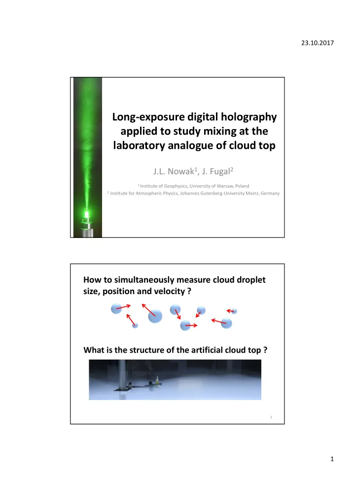 long exposure digital holography applied to study mixing