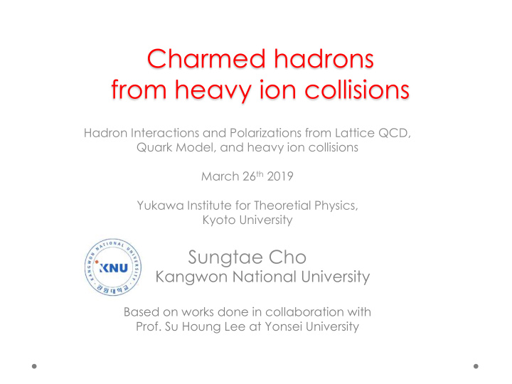 charmed hadrons from heavy ion collisions