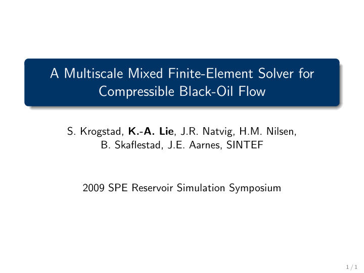 a multiscale mixed finite element solver for compressible