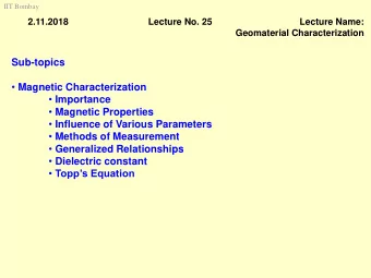 Magnetic Properties  Influence of Various Parameters  Methods of Measurement