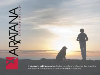 A pioneer in pet therapeutics. Delivering safe and effective therapeutics  that elevate the