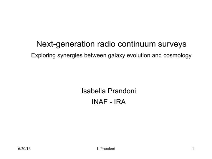 next generation radio continuum surveys