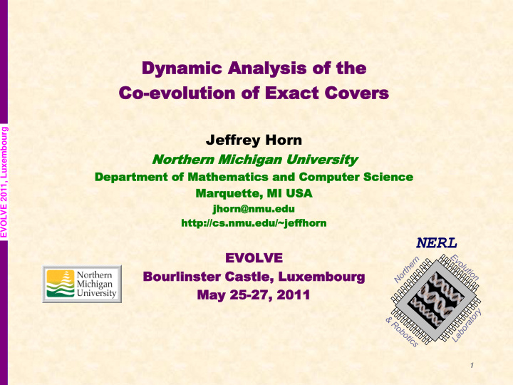 dyna dynamic mic analysis analysis of the of the co evo