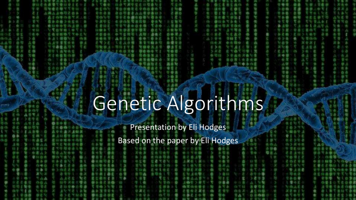 genetic algorithms