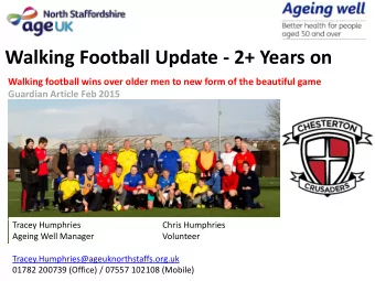 Walking Football Update - 2+ Years on  Walking football wins over older men to new form of the