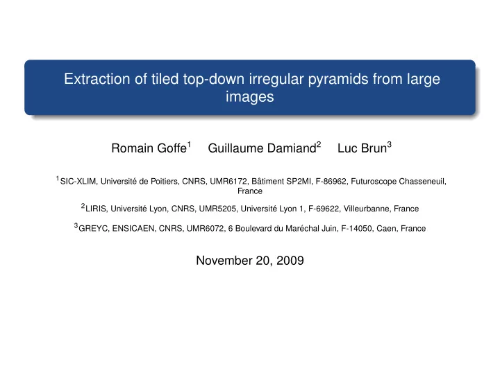 extraction of tiled top down irregular pyramids from