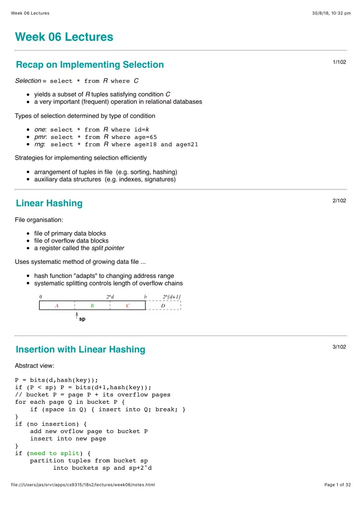 week 06 lectures
