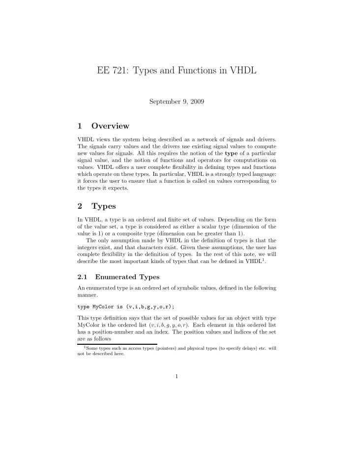 ee 721 types and functions in vhdl