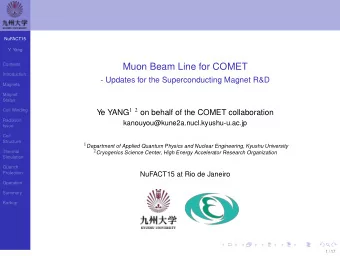 Muon Beam Line for COMET  Introduction  - Updates for the Superconducting Magnet R&amp;D  Magnets