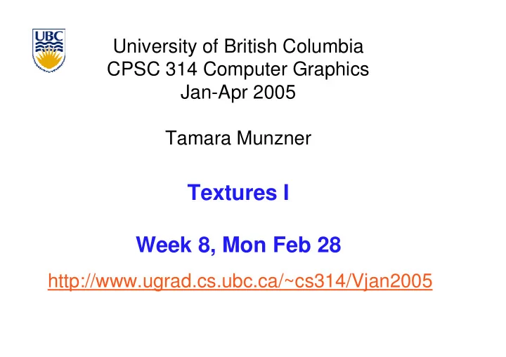 textures i week 8 mon feb 28