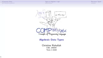 Algebraic Data Types  Christine Rizkallah  CSE, UNSW  Term 3 2020  1  Composite Data  Types as