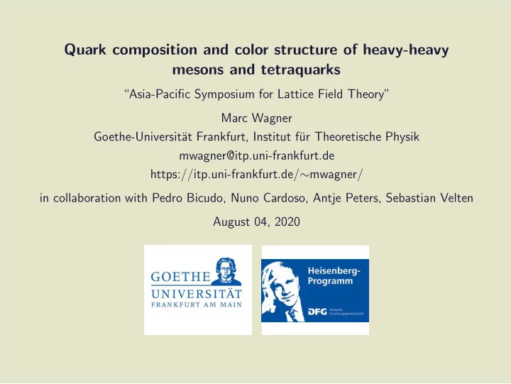 quark composition and color structure of heavy heavy