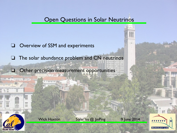open questions in solar neutrinos