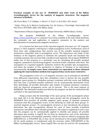 Practical   example   on   the   use   of      MAXMAGN   and   other