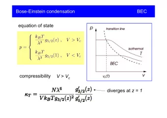 Bose-Einstein condensation                                               BEC  equation of state