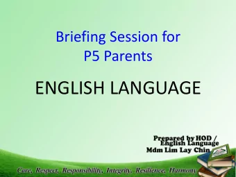 ENGLISH LANGUAGE  CORE PROGRAMMES  Listening Skills  Speaking Skills  Reading Skills  Writing