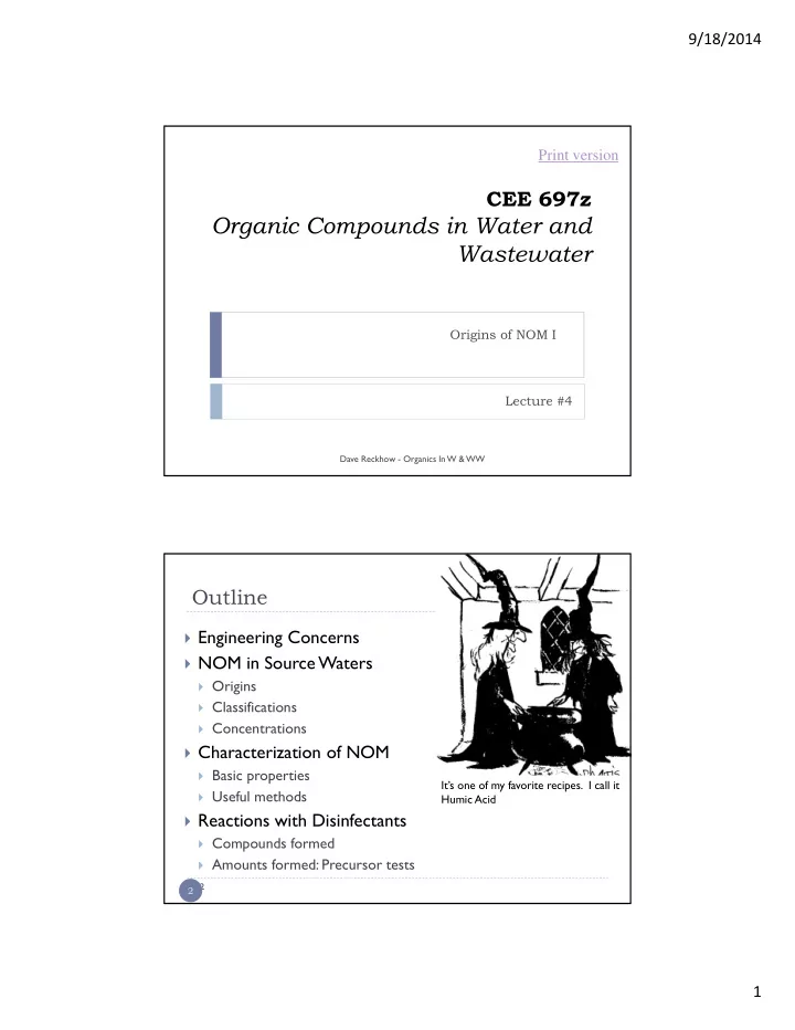 organic compounds in water and wastewater