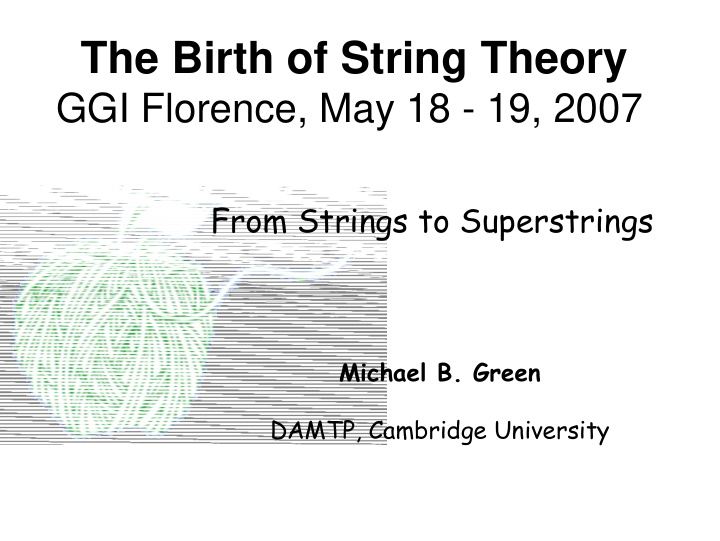 the birth of string theory