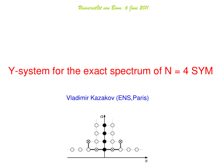 y system for the exact spectrum of n 4 sym
