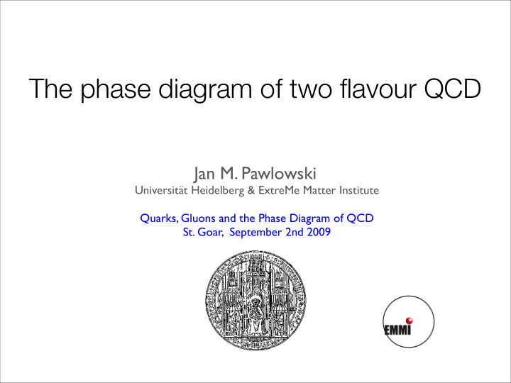 the phase diagram of two flavour qcd