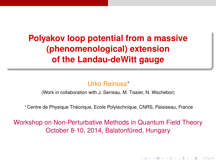 polyakov loop potential from a massive phenomenological