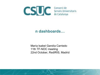 n dashboards  Mara Isabel Ganda Carriedo  11th TF-NOC meeting  22nd October, RedIRIS, Madrid