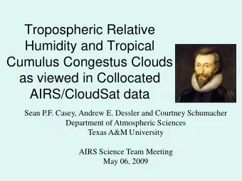 Tropospheric Relative  Humidity and Tropical  Cumulus Congestus Clouds  as viewed in Collocated