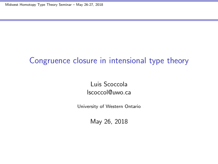 congruence closure in intensional type theory