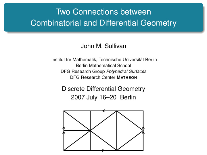 two connections between combinatorial and differential