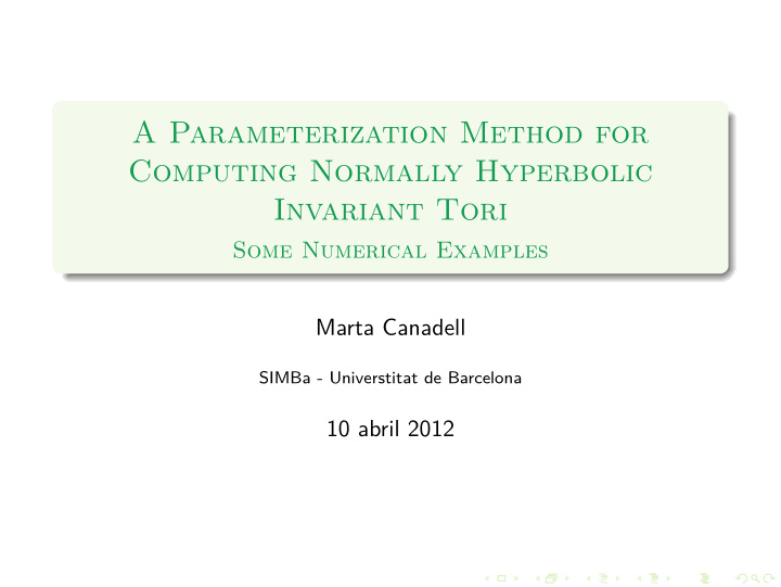 a parameterization method for computing normally