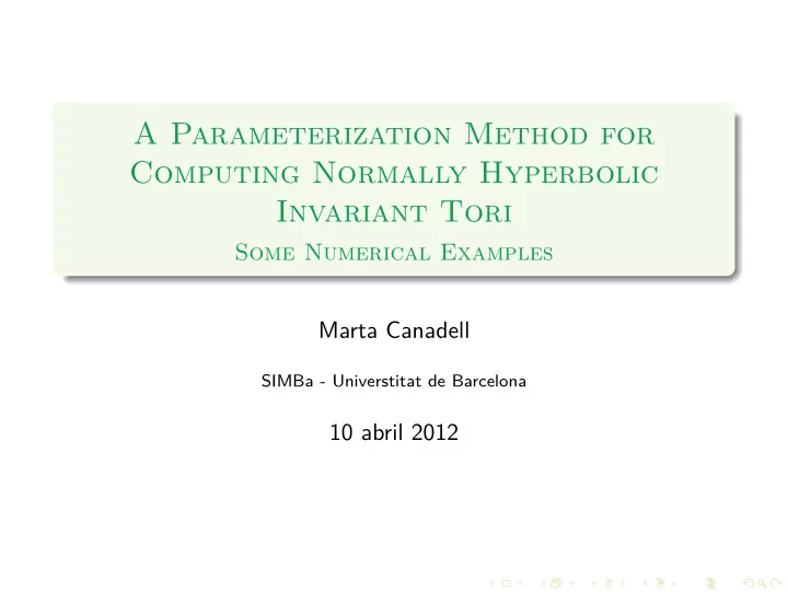 a parameterization method for computing normally