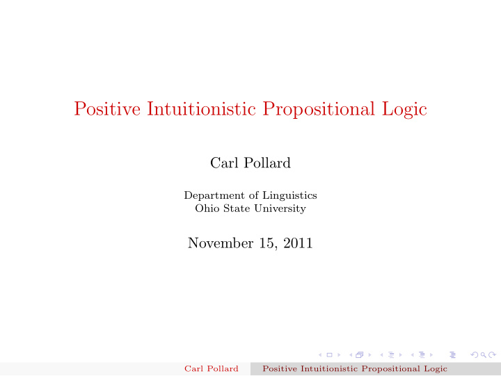positive intuitionistic propositional logic