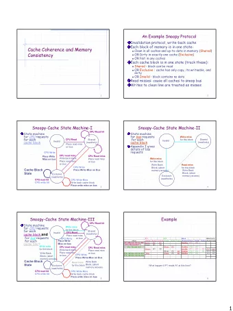 1  Implementation Snoop Caches  Implementing Snooping Caches  Write Races:  Multiple processors