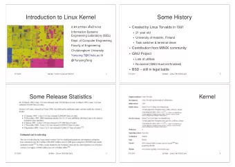 Introduction to Linux Kernel  Some History  .  .