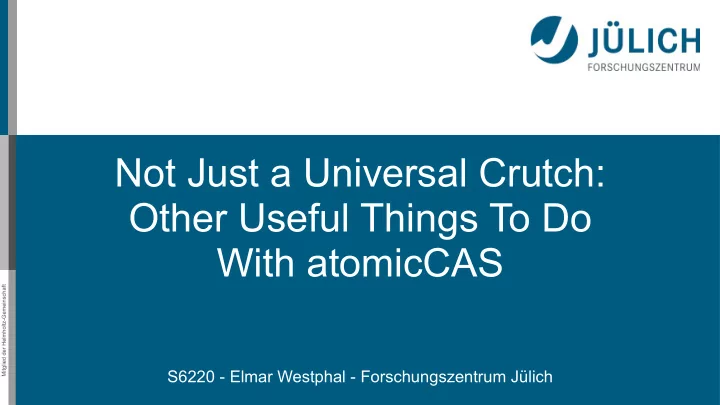 not just a universal crutch other useful things to do