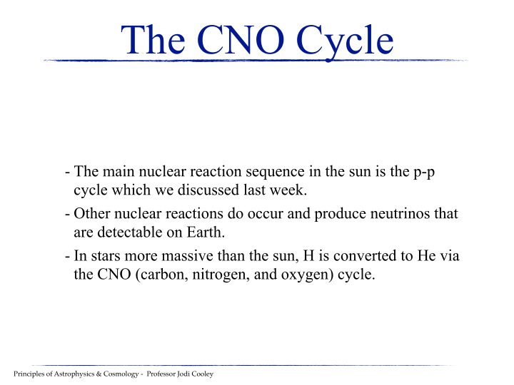 the cno cycle
