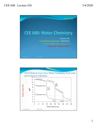 CEE 680   Lecture #26  3/4/2020  Print version  Updated: 4 March 2020 Lecture #26 Coordination